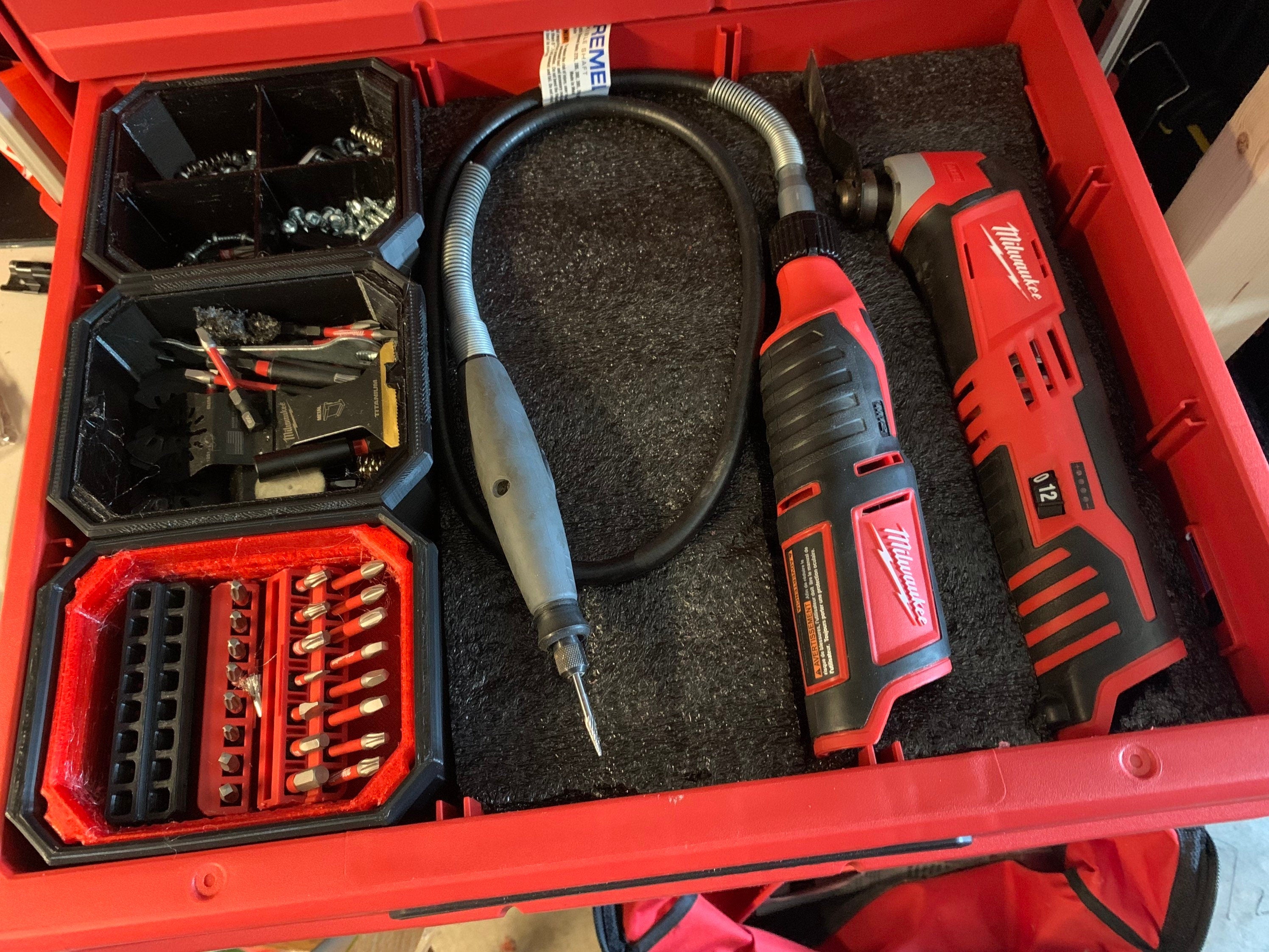 Set of 3 Milwaukee Drawer bins with insert